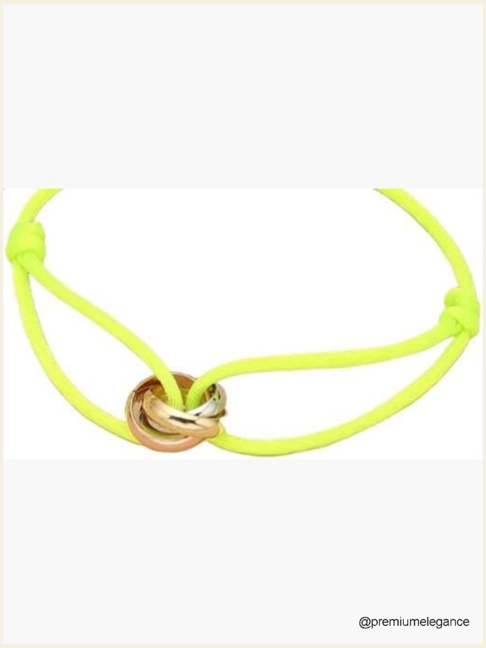 Adjustable String Bracelet with 3 Trinity Rings Gold Plated Unisex Gift